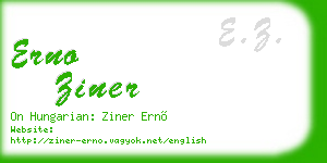 erno ziner business card